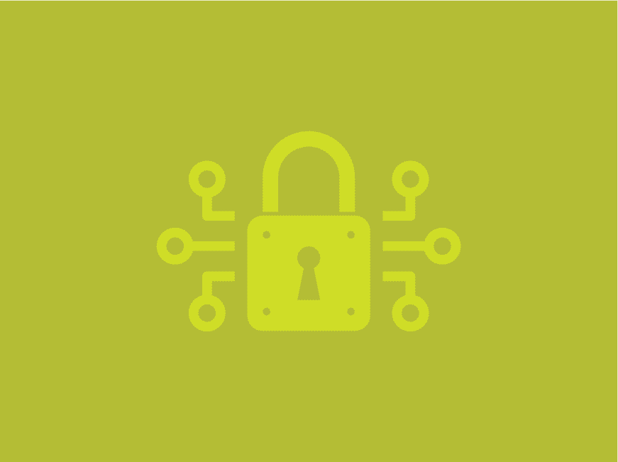 Outline of a padlock representing cybersecurity
